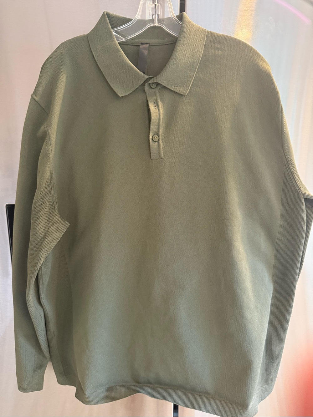 lululemon athletica Men's Olive Green Long-Sleeve Polo